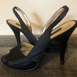 Black Peeptoe Heels